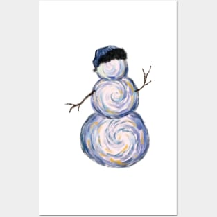 Post Impressionist Style Snowman Posters and Art